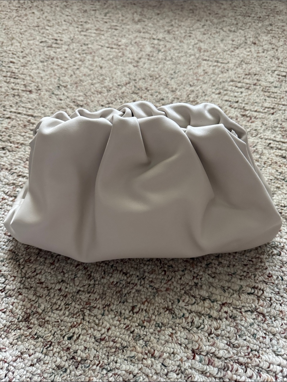 Soft Gathered Clutch in Ivory Creme